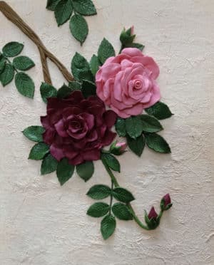3D Matte Rose Bunch on Textured Background